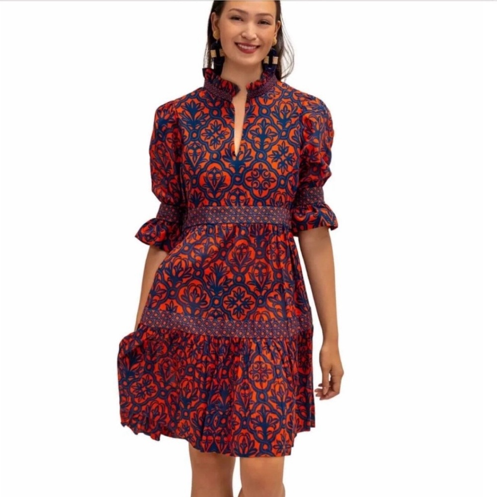 Gretchen Scott Red/Navy dress. Small. Excellent condition.